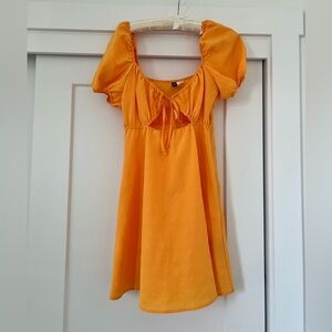 H&M yellow mini dress nwot